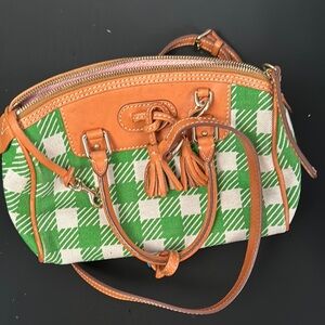Dooney & Bourke Green and Tan Checkered Women's Bag